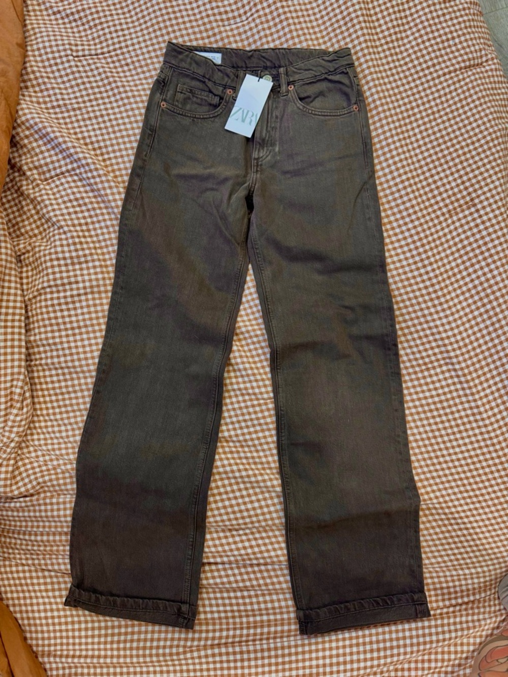 Zara Chocolate Brown High-Rise Jeans